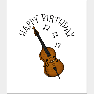 Double Bass Happy Birthday Bassist Jazz Musician Posters and Art